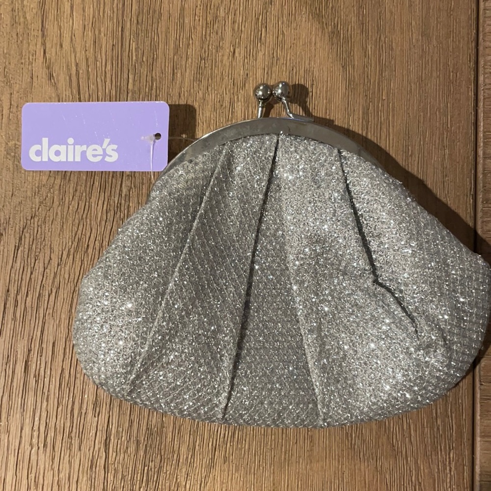 Claire’s silver evening bag